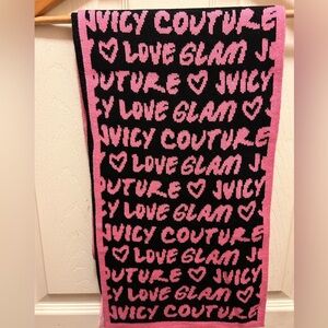 Juicy Couture Pink & Black Love Glam Scarf NWT